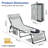 Set of 2 Foldable Face-Down Chaise Lounge Chairs with Arm Holes & Lay-Flat Backrest, Blue Gray-2008506067