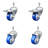 3.5 Inch SS Blue Poly 10mm Threaded Stem Caster Set 2 Total Lock Brake SCC