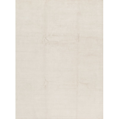 Hand-Knotted High-Quality Ivory Area Rug