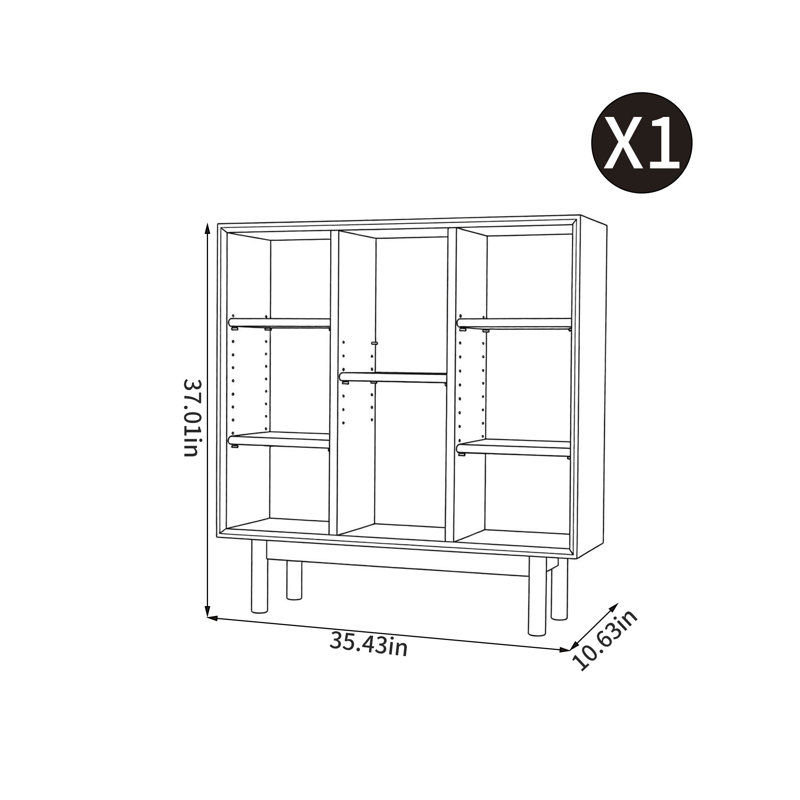 petite bibliothèque simple de style japonais, Marron foncé