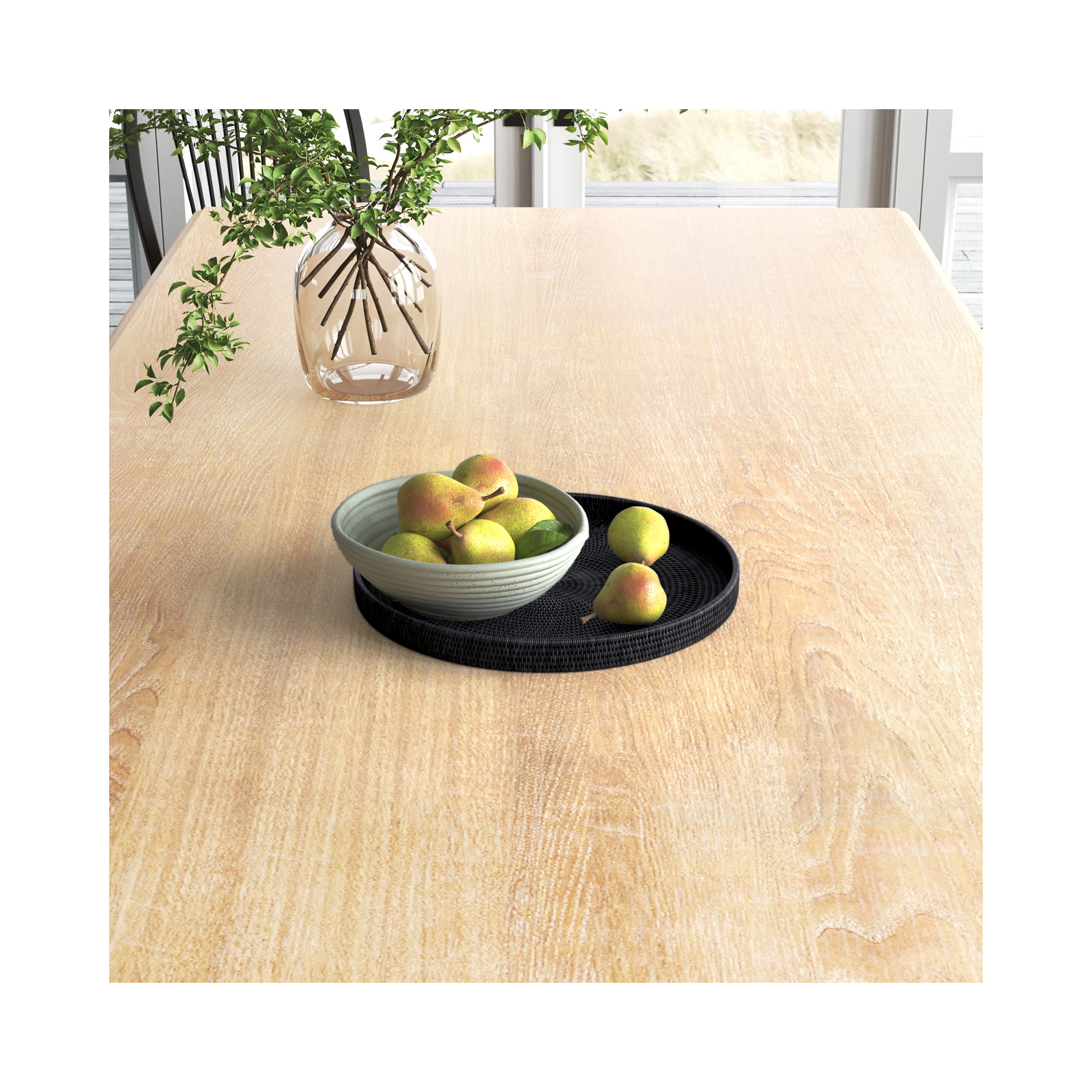 Landers Handmade Serving Tray, 2" H x 19" W x 19" D, Tudor Black