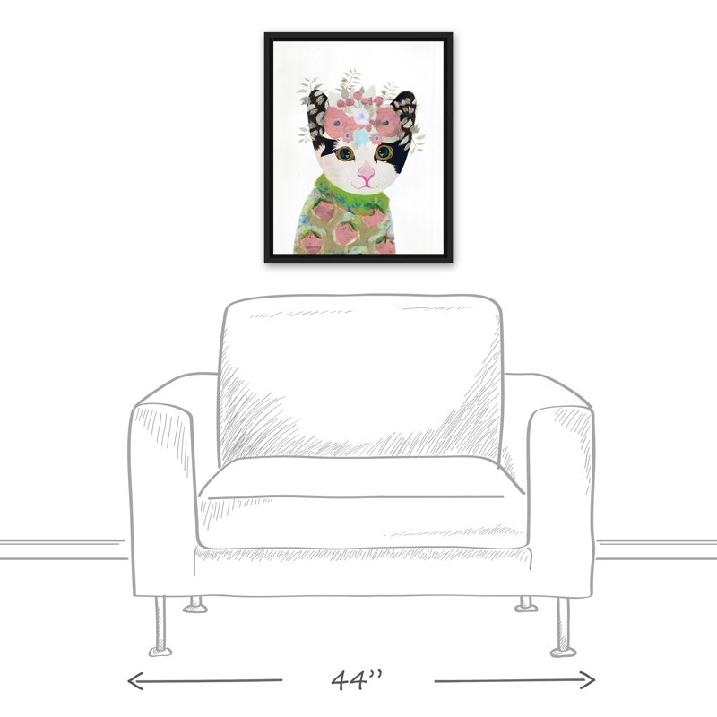 Chat floral - reproduction d'art sur toile