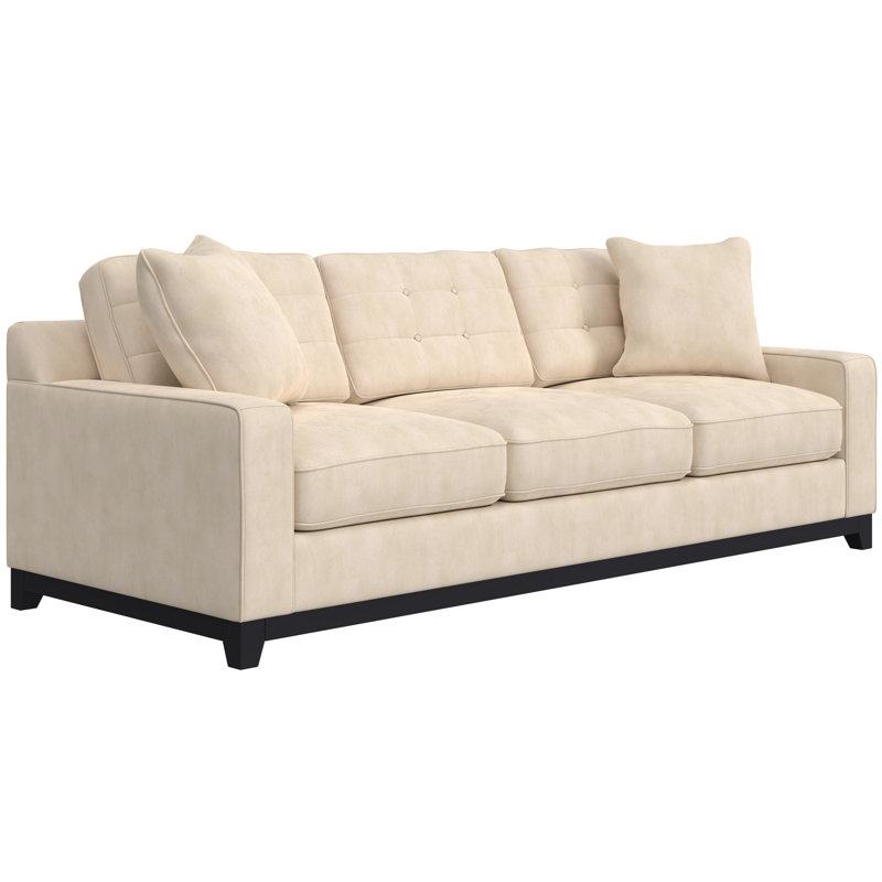 Carollton Upholstered 93'' Sofa, Gypsy Cream Performance Microfiber