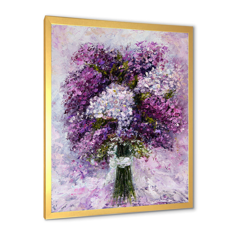 Mauve jacinthe - peinture sur toile encadrée, H 20 po x l 12 po x P 1po, Toile encadrée d'or