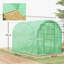 Outsunny 3 x 2 x 2m Polytunnel Greenhouse Hinged Door PE Cover Green