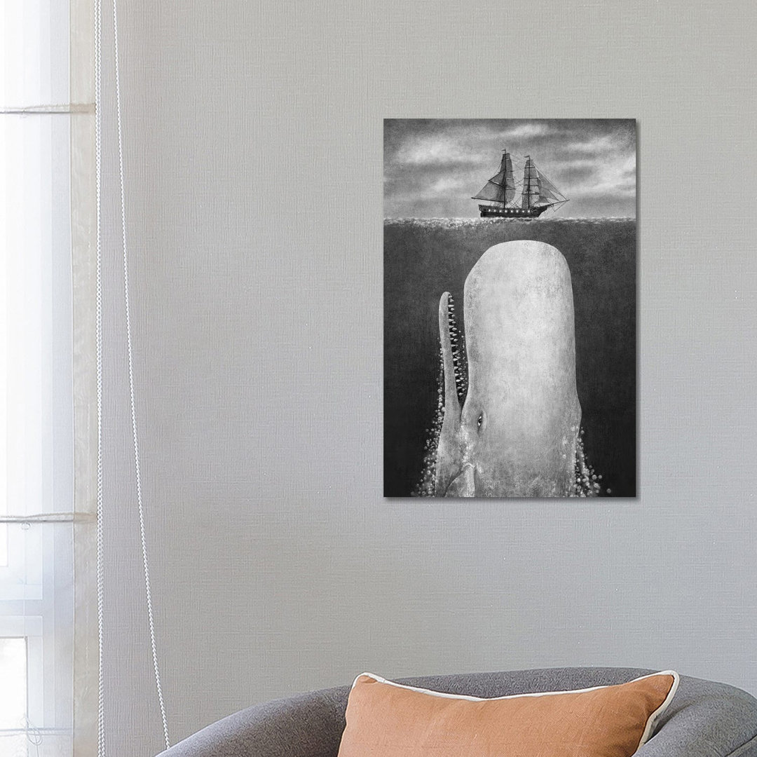 The Whale Grayscale von Terry Fan - Galerie-verpackte Leinwand Giclée auf Leinwand