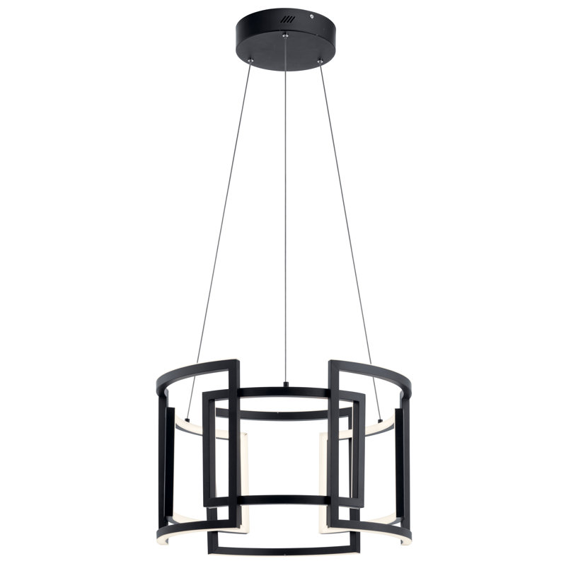  Lustre tambour unique à 3 lumières DEL, H 14,75 po x l 23,5 po x P 23,5 po