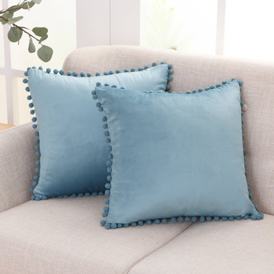 Deconovo Pom-poms Reversible Pillow Cover