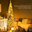Grand sapin de Noël artificiel pré-éclairé avec lumières DEL blanches chaudes et pointes, pour décoration de Noël, vert