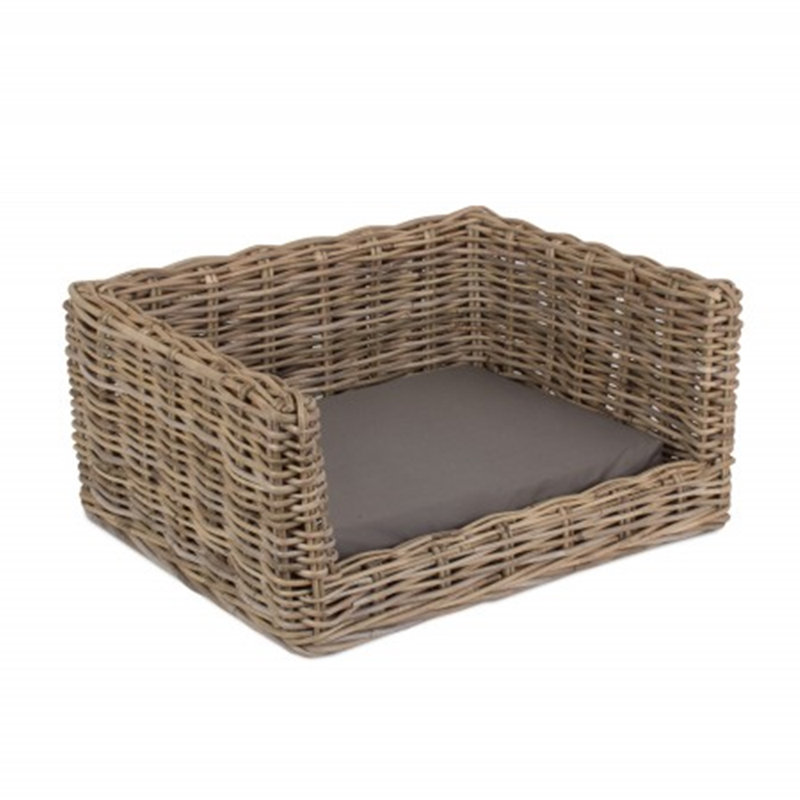 Zahir Luxury Rattan Dog Sofa Bed, Medium (77cm W x 57cm D)