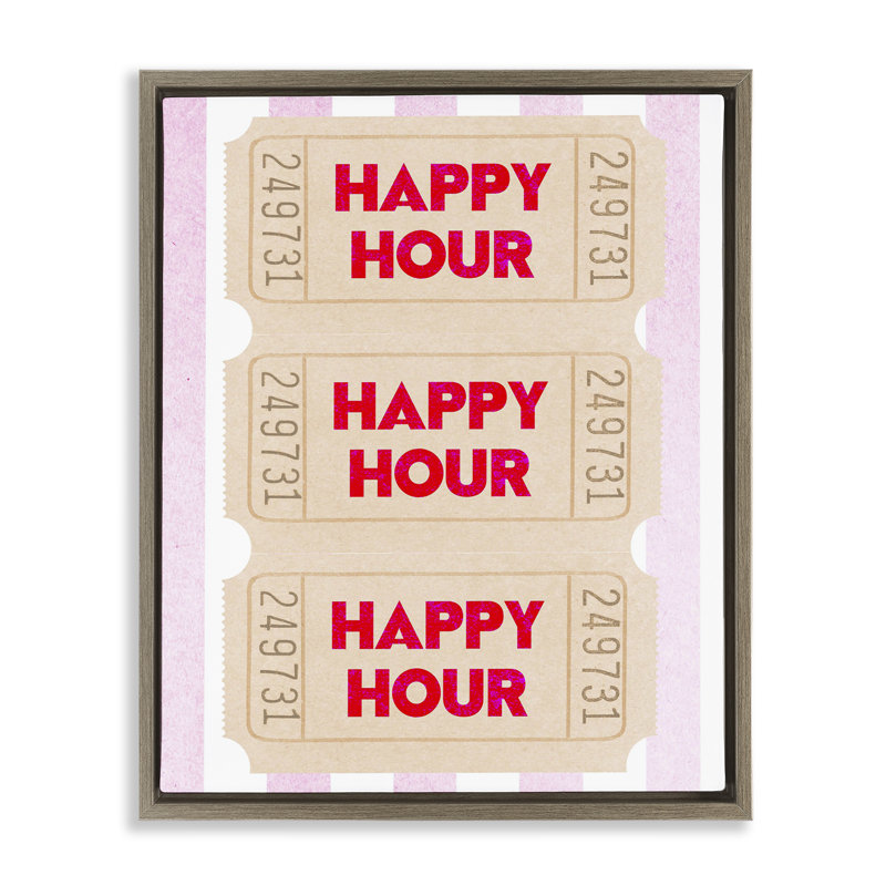 Art mural encadré Happy Hour, Cadre flottant orme Montalcino, H 21 po x l 17 po