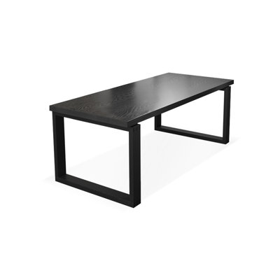 Black Rectangular Solid Wood Desk