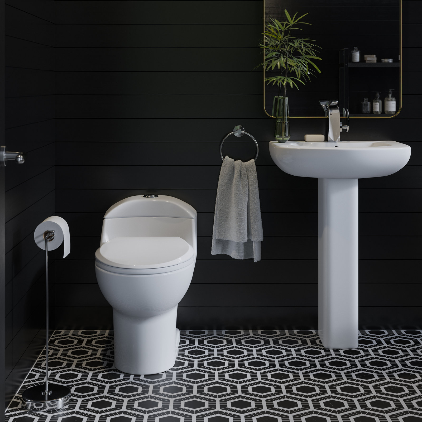Château 1-Piece Dual-Flush Toilet, Cotton White