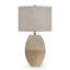 Lampe de table Jaya, abat-jour cylindrique rigide, base crème et beige, 28 po