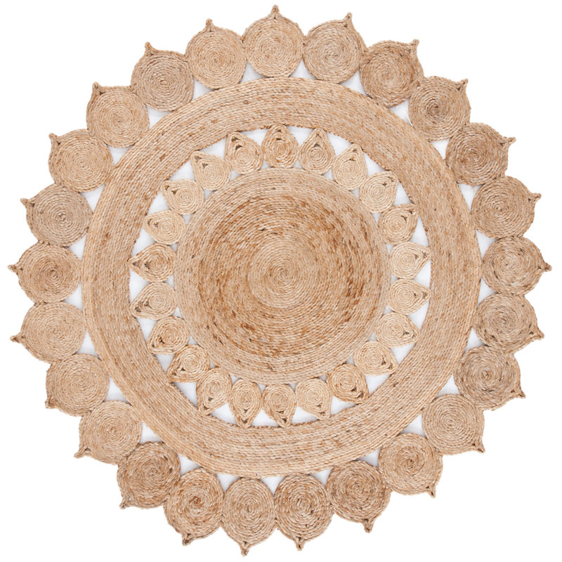 Iara Natural Fiber Hand Woven Jute Solid Color Rug, Round 10'