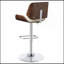 Tabouret de bar réglable écru et chrome