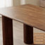 Table de salle à manger en bois massif noisette demi-cercle-1958263183