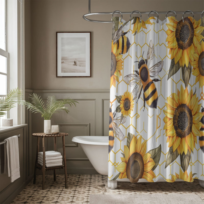 Rideau de douche Bee Blossom - Premium, H 74 po x l 71 po