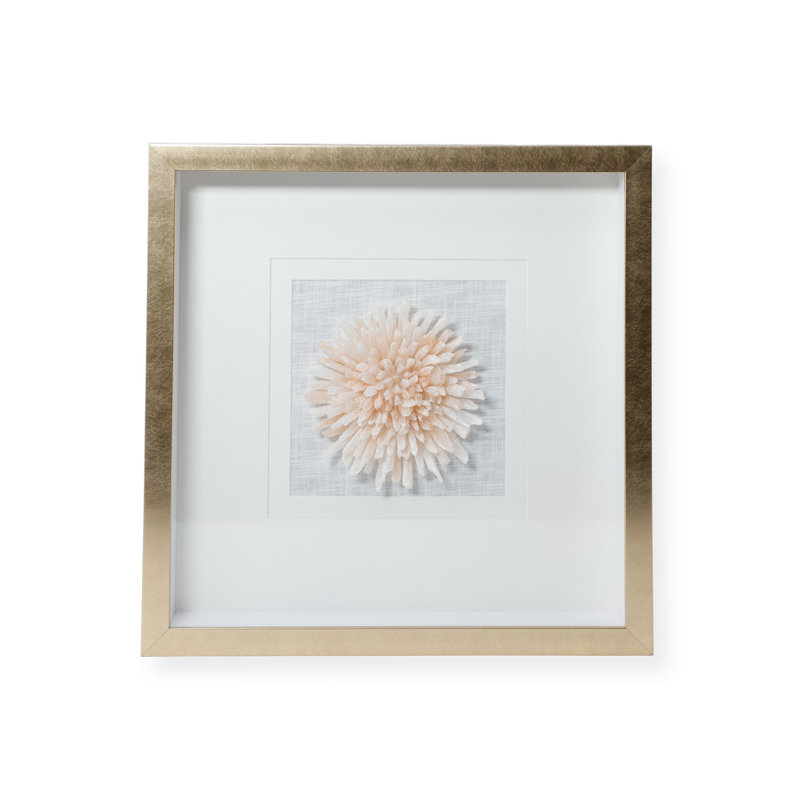 Décoration murale dorée en pierre de sélénite encadrée, 18 po x 18 po