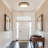 Modern Drum Design Circle Wood LED Flush Mount Ceiling Light Fixture For Kitchen, Bedroom, Foyer, Hallway, Laundry Room