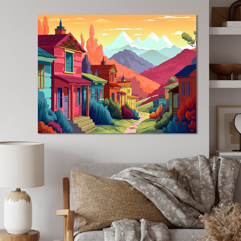 Quartier vibrant - Imprimé, H 12 po x l 20 po x P 1 po, Toile tendue
