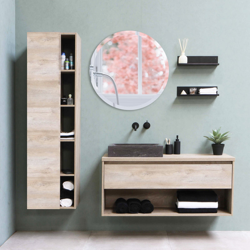 Modern & Contemporary Wall-Mounted Round Frameless Make up/ Shaving Mirror, 36" x 36"