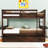 Full Over Full Wood Bunk Bed With Trundle, Ladder And Guardrails