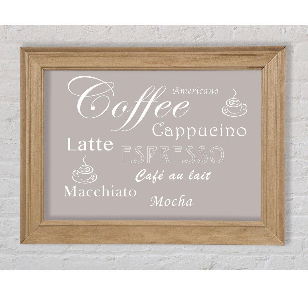 Kitchen Quote Coffee Delight Beige - Single Picture Frame Art Prints