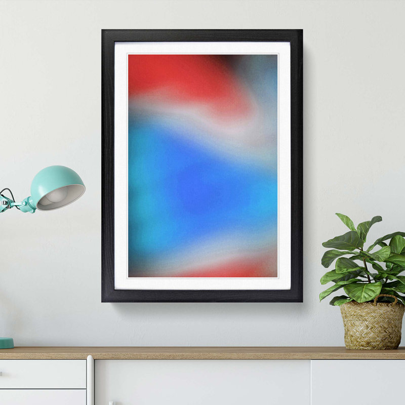 Blended Colours in Abstract - Picture Frame Graphic Art Print, 65cm H x 48cm W x 2cm D, Black Framed
