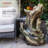 Alpine Corporation WIN454 41" Curved Tiered Log Rainforest Outdoor Floor Fountain with LED Lights -962184581