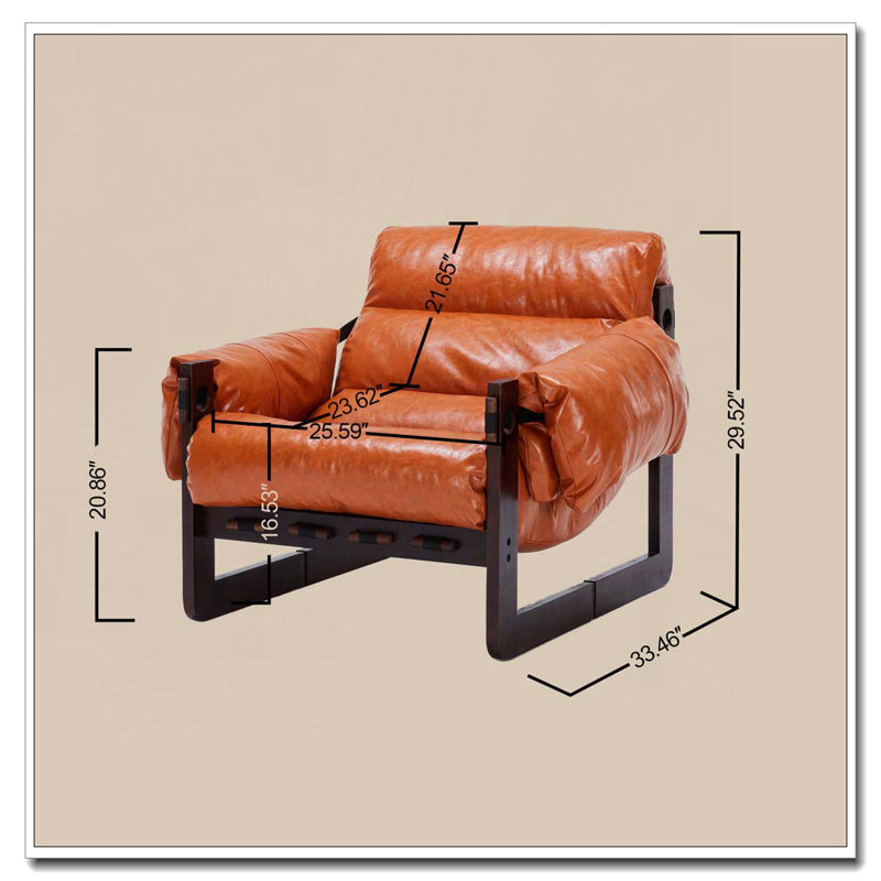 Chaise longue de style médiéval moderne, Orange rétro