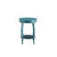  Table de bout ronde transitionnelle en bois massif bleu sarcelle 24 "avec tablette