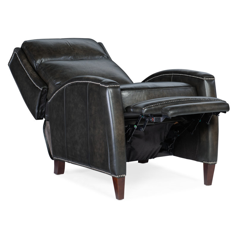 Dunsten Leather Manual Recliner, Manual, Dark Brown Genuine Leather