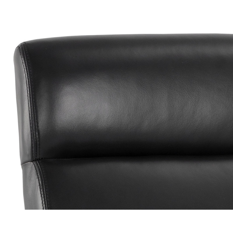 Collin Leather Swivel Office Chair, Cortina Black Genuine Leather