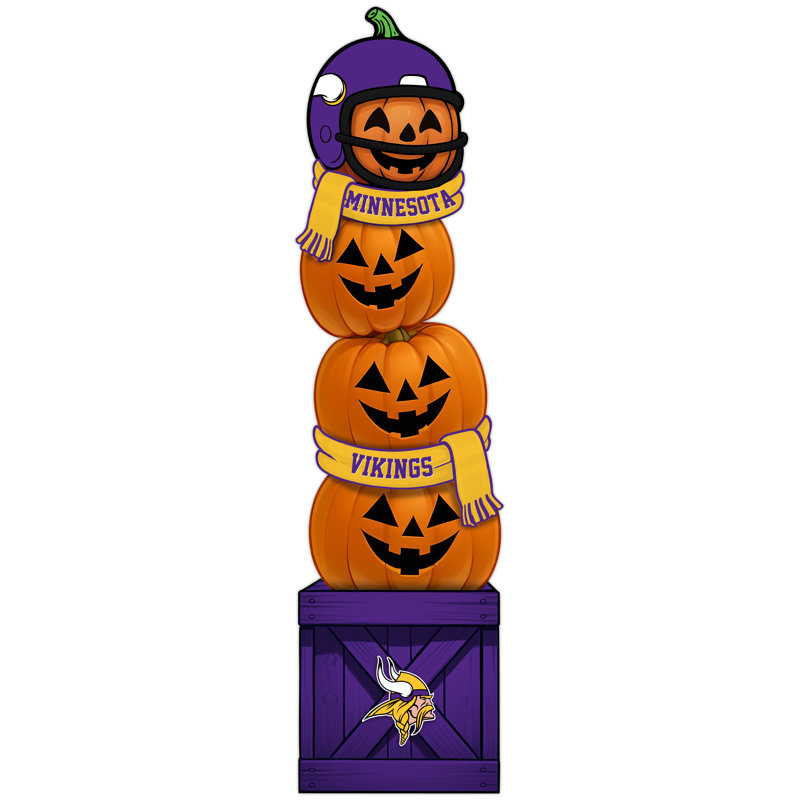 Minnesota Vikings Pumpkin Stacked Leaner With Helmet