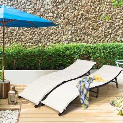 Chaise longue simple inclinable avec coussins 81 po Evis