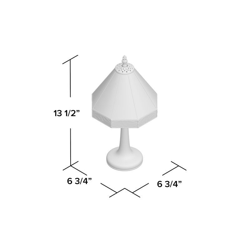 Lampe de table d'appoint Tiffany en zinc moulé, 34,3 cm de hauteur, avec abat-jour en verre coloré, fini laiton antique, douille E12, 40 W