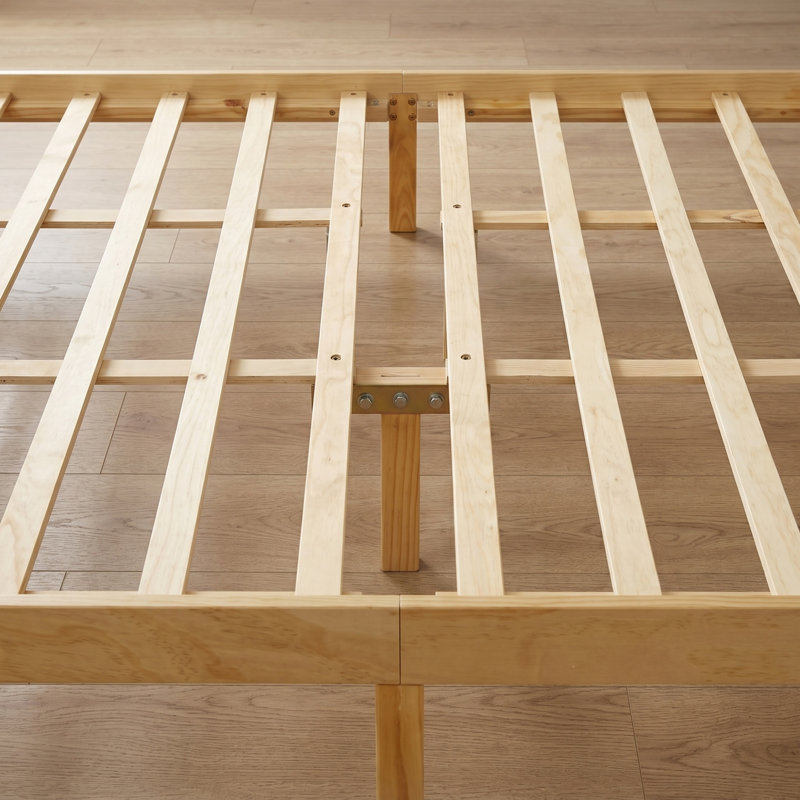 Lit traditionnel très grand avec tête et pied de lit, structure en pin massif avec support renforcé et rangement sous le lit