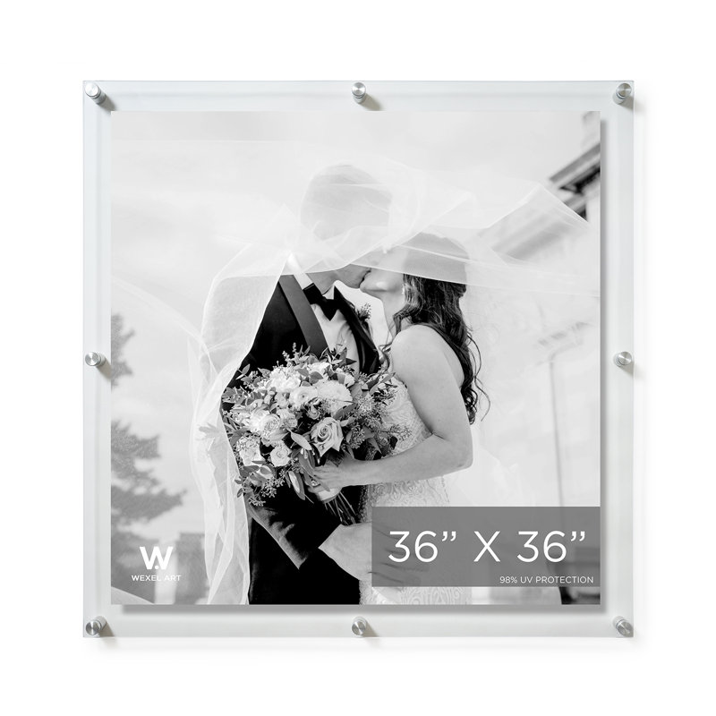 Cadre photo double panneau en acrylique, Argent, H 40 po x l 40 po