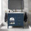 Meuble-lavabo de salle de bain 35,6 po avec lavabo, meuble-lavabo autoportant avec 1 tiroir rabattable, 2 tiroirs et 1 armoire, tablette réglable, verre à motif, bande lumineuse à capteur de mouvement-1412680781