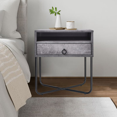Hommer 50.2cm W Manufactured Wood Bedside Table