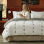 100% Cotton Tufted Duvet Cover King Size, Embroidered Boho Bedding Set with Pillowcases, 3-Piece Soft Breathable Natural Cotton Comforter Cover, Minimalist Neutral Grey Design-123281267