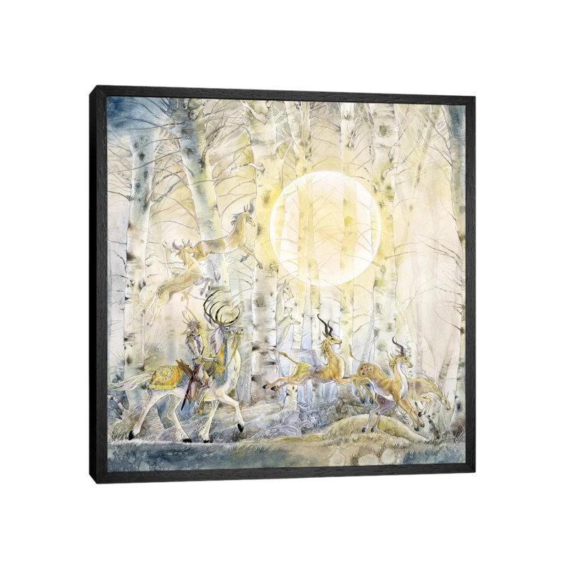 White Knight by Stephanie Law - Print on Canvas, Black Framed, 45.72 cm H x 45.72 cm W