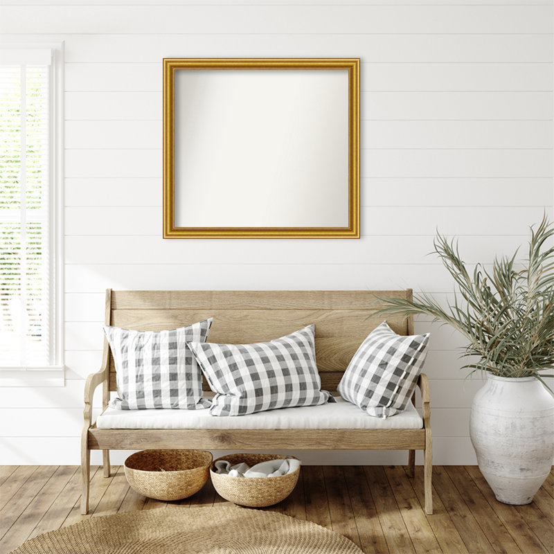 Townhouse Gold Non-Beveled Bathroom Wall Mirror, 32,75 po x 35,75 po