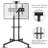 Aivils Black Adjustability Multi Screen Floor Stand Mount for Greater Than 50" with Shelving, Holds up to 50 kg.