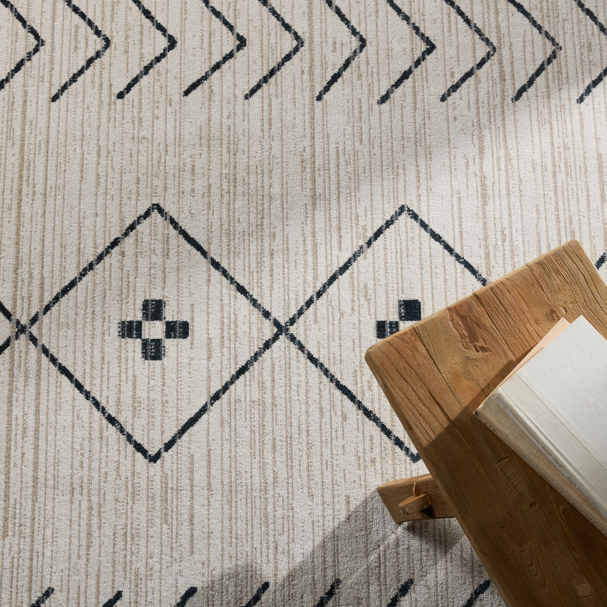 Phoebe Cream/Dark Slate Rug, Runner 2'8" x 10'