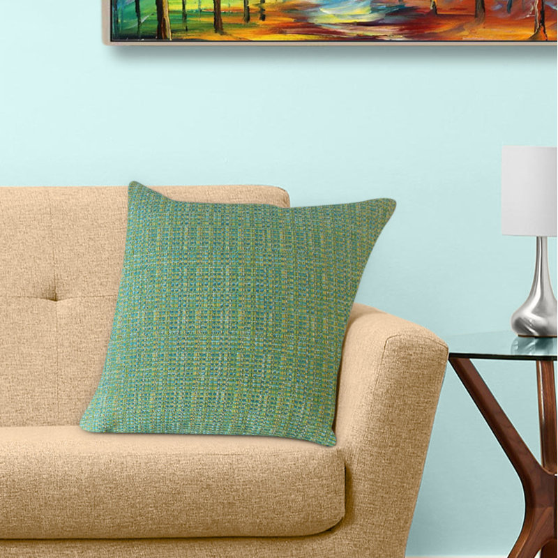 Fauve Feather Reversible Throw Pillow, 26" x 26", Throw Pillow, Green