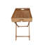 Table-plateau pliable Flora Seagrass avec base en bois, table d'appoint tissée naturelle pour l'intérieur et l'extérieur
