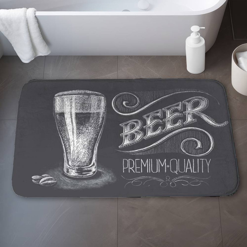 Vintage beer signboard Bath Mat with Non-Slip Backing - Quick Dry Memory Foam Bathroom Rug - Absorbent - Modern Plush Spa-Style - Machine Washable