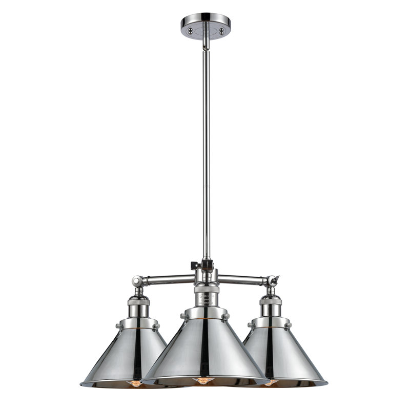 Lustre classique / traditionnel à 3 lumières Paylor, Chrome poli, Chrome poli, Ampoule non incluse